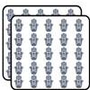 50 PCs Pretty Paisley Mandala Flower Hamsa Hand - Light Blue 1" Stickers Decals Laptop Notebook Phone Waterproof Vinyl Trendy view 1