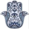 50 PCs Pretty Paisley Mandala Flower Hamsa Hand - Light Blue 1" Stickers Decals Laptop Notebook Phone Waterproof Vinyl Trendy view 2