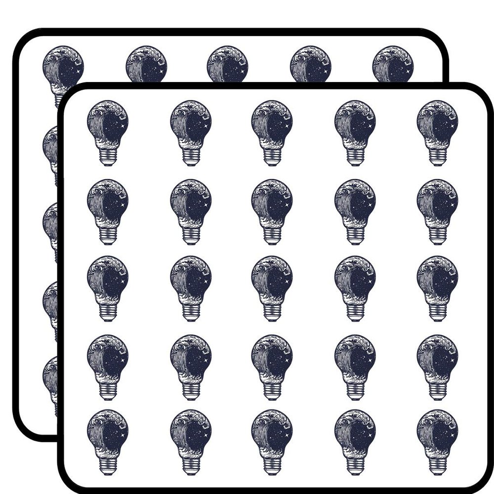 50 PCs Cool Galaxy Ocean Waves in Light Bulb 1" Stickers Decals Laptop Notebook Phone Waterproof Vinyl Trendy