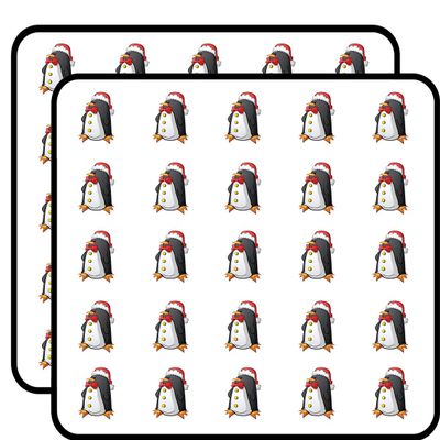 50 PCs Cute Santa Holiday Penguin 1" Stickers Decals Laptop Notebook Phone Waterproof Vinyl Trendy