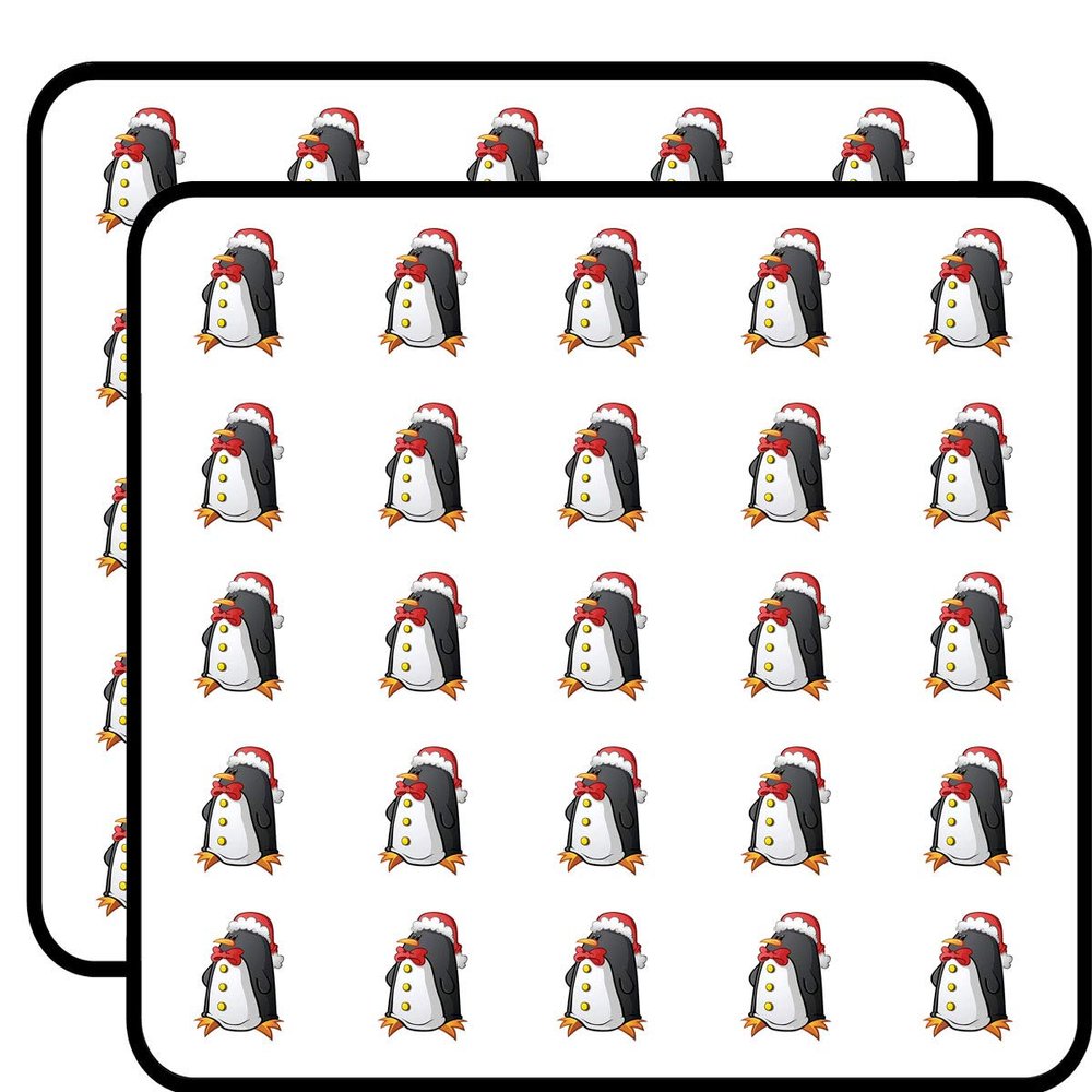 50 PCs Cute Santa Holiday Penguin 1" Stickers Decals Laptop Notebook Phone Waterproof Vinyl Trendy