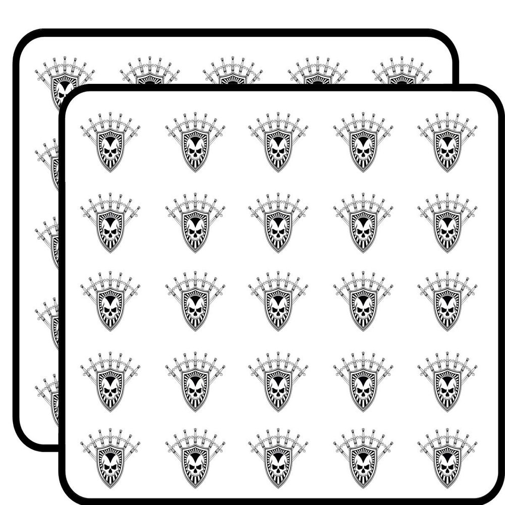 50 PCs Cool Black and White Skull Sword Diadem Shield Icon 1" Stickers Decals Laptop Notebook Phone Waterproof Vinyl Trendy