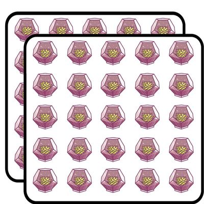 50 PCs Pretty Succulent Desert Plant in Purple Crystal Vase 1" Stickers Decals Laptop Notebook Phone Waterproof Vinyl Trendy