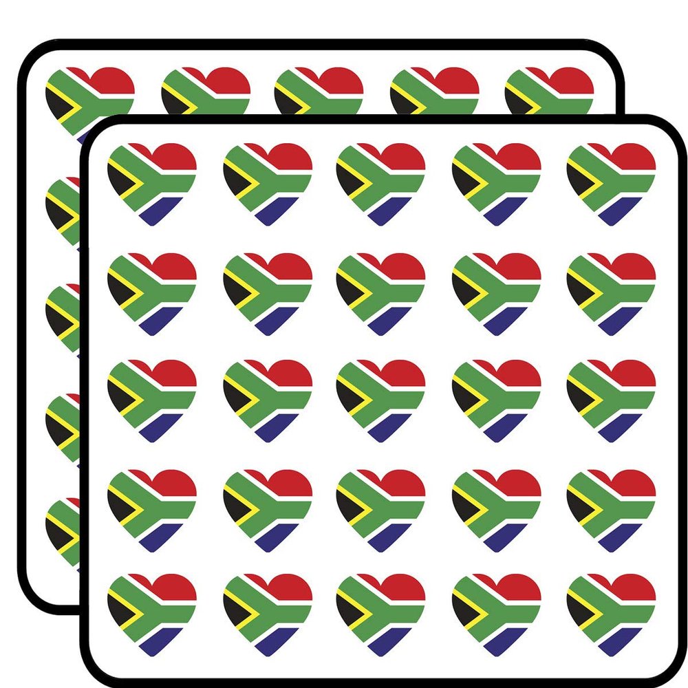 50 PCs Heart Shaped Country Flag 1" Stickers Decals Laptop Notebook Phone Waterproof Vinyl Trendy