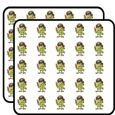 50 PCs Cool Vintage Retro Pirate - Parrot 1" Stickers Decals Laptop Notebook Phone Waterproof Vinyl Trendy