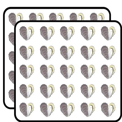 50 PCs Cute Gray Oyster Heart Icon 1" Stickers Decals Laptop Notebook Phone Waterproof Vinyl Trendy