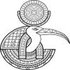 50 PCs Tribal Pattern Egyptian Bird Moon God Ibis Thoth 1" Stickers Decals Laptop Notebook Phone Waterproof Vinyl Trendy view 2