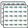 50 PCs Cute Teal Puffer Blow Fish 1" Stickers Decals Laptop Notebook Phone Waterproof Vinyl Trendy view 1