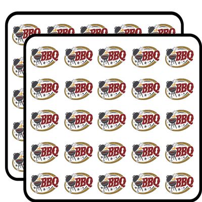 50 PCs Cool Simple BBQ Barbecue Grill Icon 1" Stickers Decals Laptop Notebook Phone Waterproof Vinyl Trendy