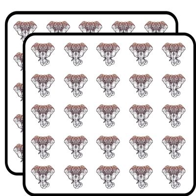 50 PCs Red Purple Mandala Elephant Pen Art 1" Stickers Decals Laptop Notebook Phone Waterproof Vinyl Trendy