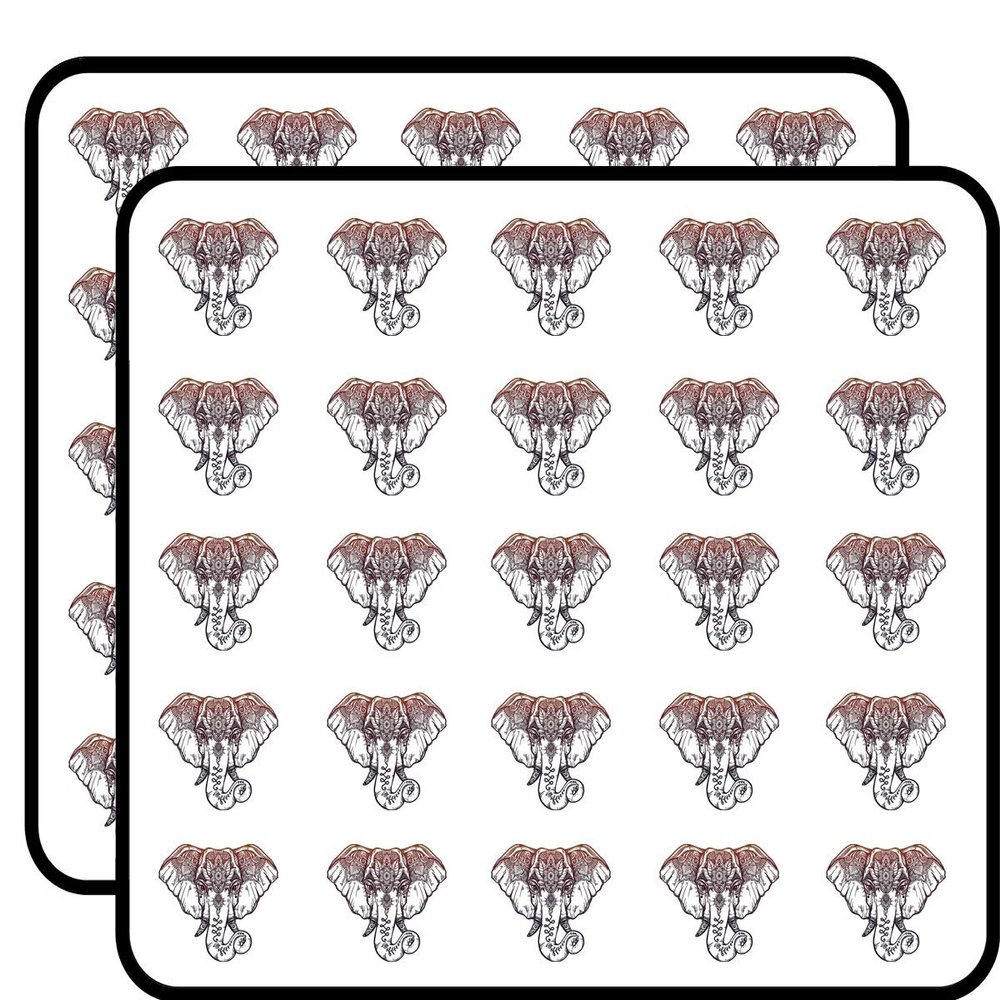 50 PCs Red Purple Mandala Elephant Pen Art 1" Stickers Decals Laptop Notebook Phone Waterproof Vinyl Trendy