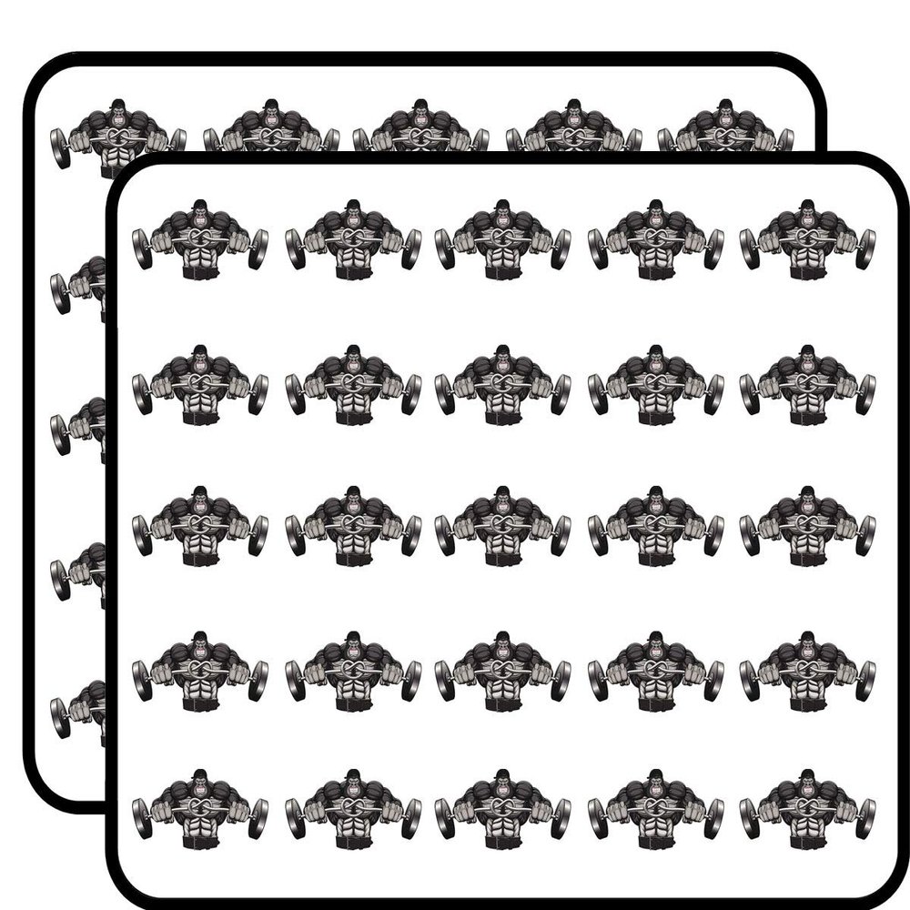 50 PCs Ripped Muscular Body Building Heavy Weight Lifting Gorilla Bending Curling BAR Black Grey Pink White 1" Stickers Decals Laptop Notebook Phone Waterproof Vinyl Trendy