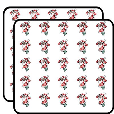 50 PCs Cute Silly Jumping Santa Claus 1" Stickers Decals Laptop Notebook Phone Waterproof Vinyl Trendy