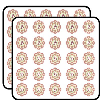 50 PCs Pretty Lotus Mandala Flower with Ohm Symbol Center - Pink Peach 1" Stickers Decals Laptop Notebook Phone Waterproof Vinyl Trendy