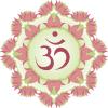 50 PCs Pretty Lotus Mandala Flower with Ohm Symbol Center - Pink Peach 1" Stickers Decals Laptop Notebook Phone Waterproof Vinyl Trendy view 2