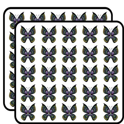 50 PCs Pretty Colorful Rainbow Ombre Mandala Flower Pattern Butterfly 1" Stickers Decals Laptop Notebook Phone Waterproof Vinyl Trendy