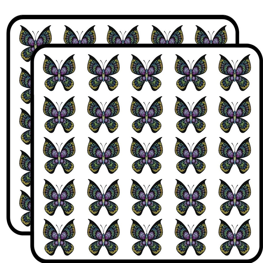 50 PCs Pretty Colorful Rainbow Ombre Mandala Flower Pattern Butterfly 1" Stickers Decals Laptop Notebook Phone Waterproof Vinyl Trendy