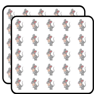 50 PCs Cute Baby in Animal Costume - Mouse 1" Stickers Decals Laptop Notebook Phone Waterproof Vinyl Trendy