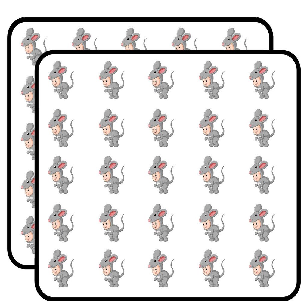 50 PCs Cute Baby in Animal Costume - Mouse 1" Stickers Decals Laptop Notebook Phone Waterproof Vinyl Trendy