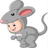 50 PCs Cute Baby in Animal Costume - Mouse 1" Stickers Decals Laptop Notebook Phone Waterproof Vinyl Trendy view 2