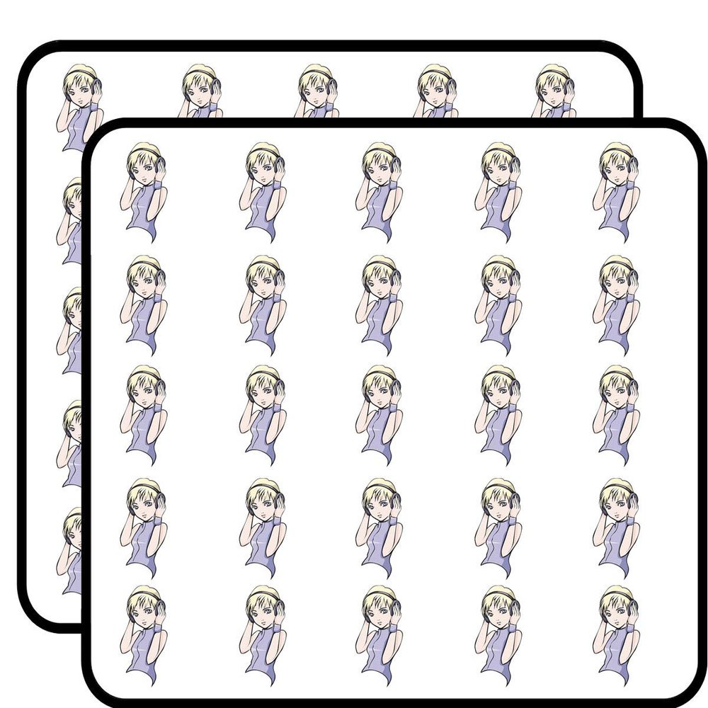 50 PCs Cute Sweet Quiet Kawaii Anime Music Girl 1" Stickers Decals Laptop Notebook Phone Waterproof Vinyl Trendy
