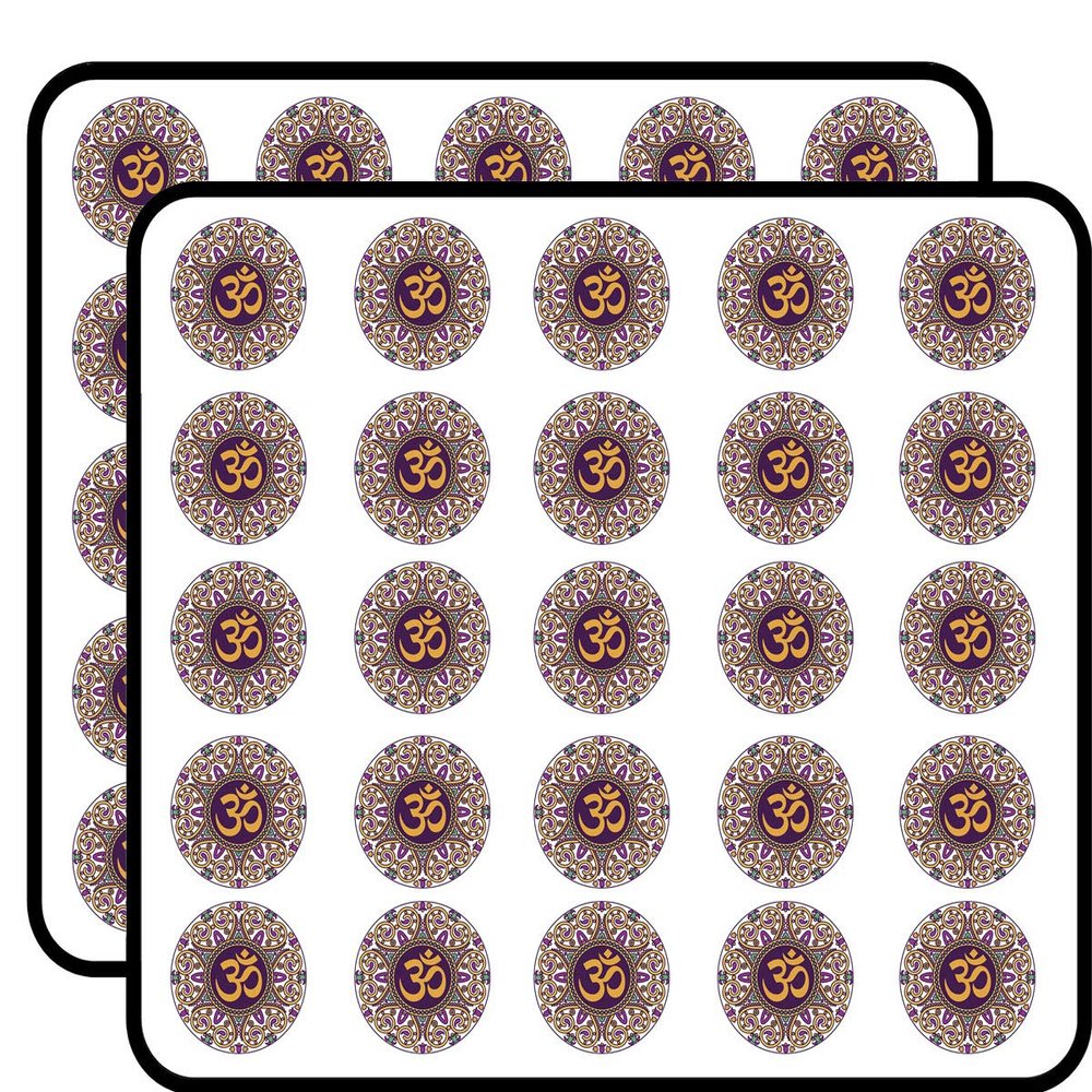 50 PCs Colorful Om Ohm Diwali Mandala Flower Icon 1" Stickers Decals Laptop Notebook Phone Waterproof Vinyl Trendy