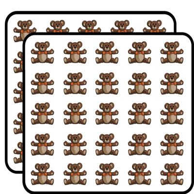 50 PCs Happy Simple Classic Brown Teddy Bear 1" Stickers Decals Laptop Notebook Phone Waterproof Vinyl Trendy