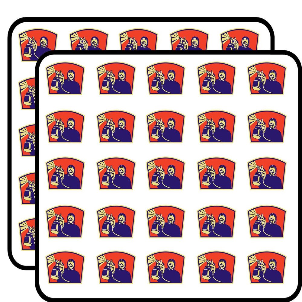 50 PCs Cool Vintage Retro Exterminator Icon 1" Stickers Decals Laptop Notebook Phone Waterproof Vinyl Trendy