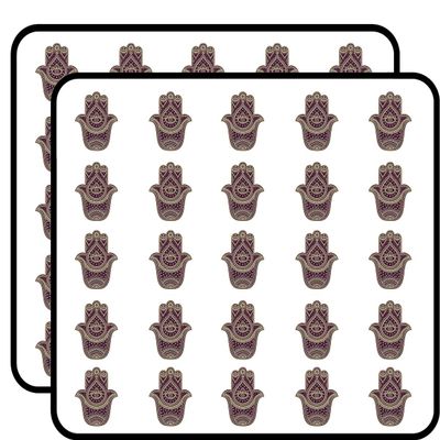50 PCs Beautiful Maroon Purple Hamsa Hand of Fatima 1" Stickers Decals Laptop Notebook Phone Waterproof Vinyl Trendy