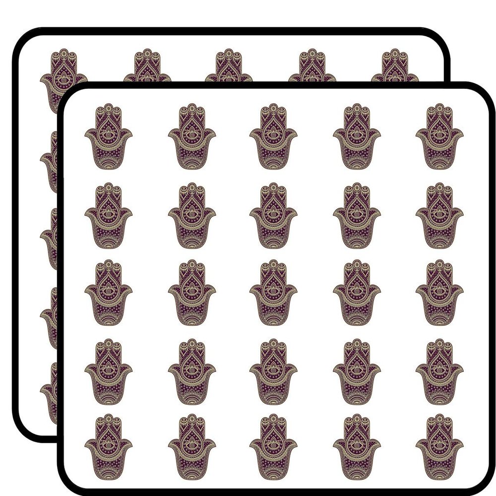 50 PCs Beautiful Maroon Purple Hamsa Hand of Fatima 1" Stickers Decals Laptop Notebook Phone Waterproof Vinyl Trendy
