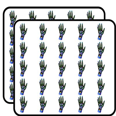 50 PCs Pretty Bohemian Hipster Painted Hands 1" Stickers Decals Laptop Notebook Phone Waterproof Vinyl Trendy