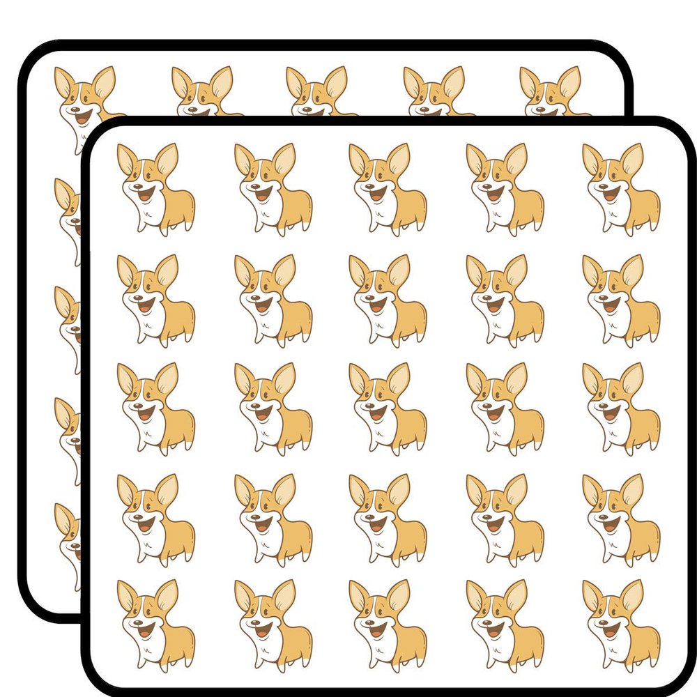 50 PCs Happy Pembroke Welsh Corgi Puppy Dog 1" Stickers Decals Laptop Notebook Phone Waterproof Vinyl Trendy