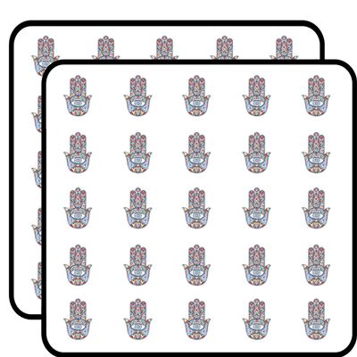 50 PCs Boho Hamsa Hand Eye of Providence Colorful Light Dark Blue RED Yellow Black White 1" Stickers Decals Laptop Notebook Phone Waterproof Vinyl Trendy