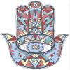 50 PCs Boho Hamsa Hand Eye of Providence Colorful Light Dark Blue RED Yellow Black White 1" Stickers Decals Laptop Notebook Phone Waterproof Vinyl Trendy view 2