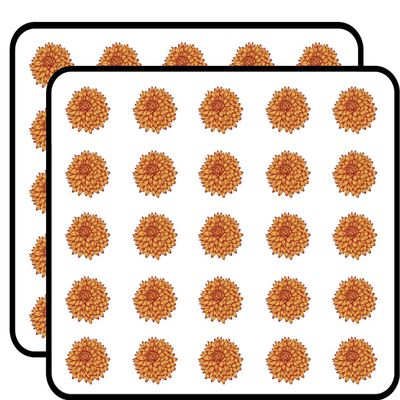 50 PCs Pretty Orange Peony Chrysanthemum Flower 1" Stickers Decals Laptop Notebook Phone Waterproof Vinyl Trendy