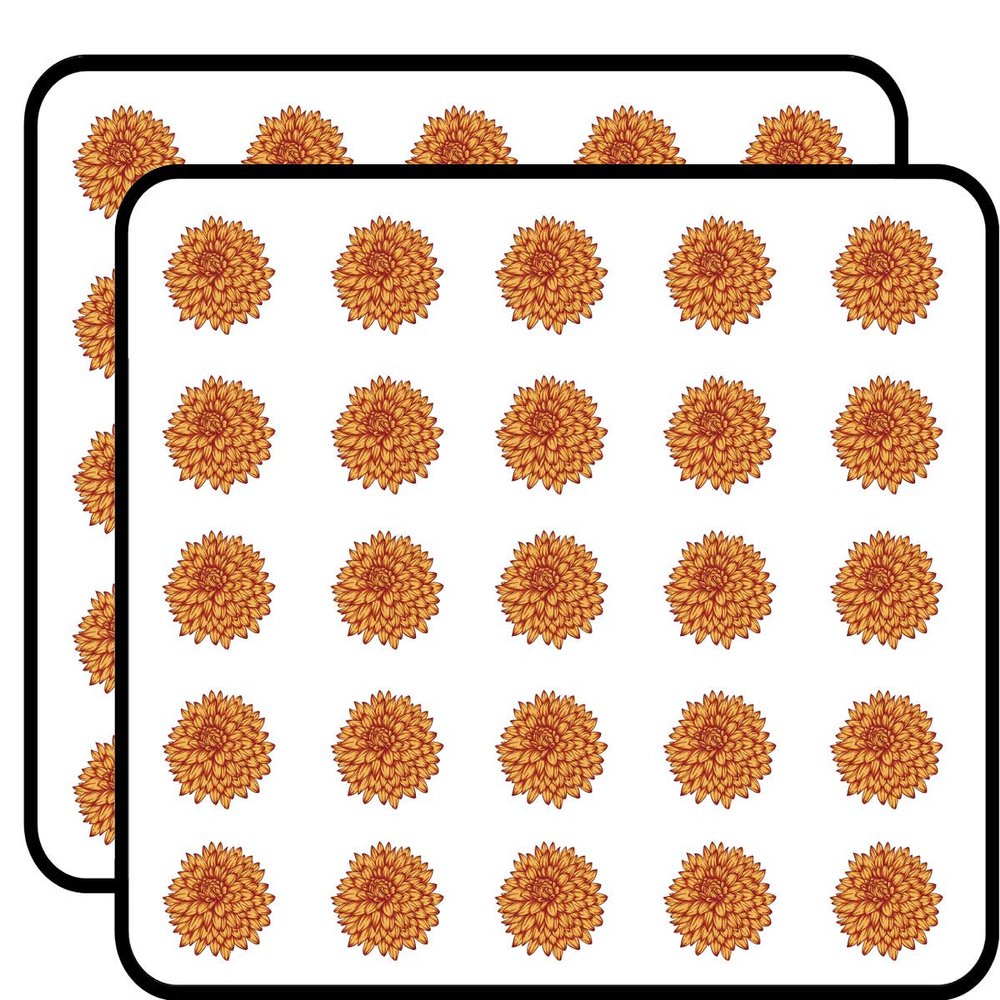 50 PCs Pretty Orange Peony Chrysanthemum Flower 1" Stickers Decals Laptop Notebook Phone Waterproof Vinyl Trendy