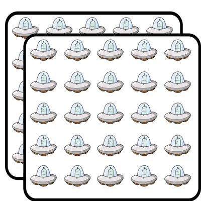 50 PCs Cool Cute Pen Sketch Retro Spaceship 1" Stickers Decals Laptop Notebook Phone Waterproof Vinyl Trendy
