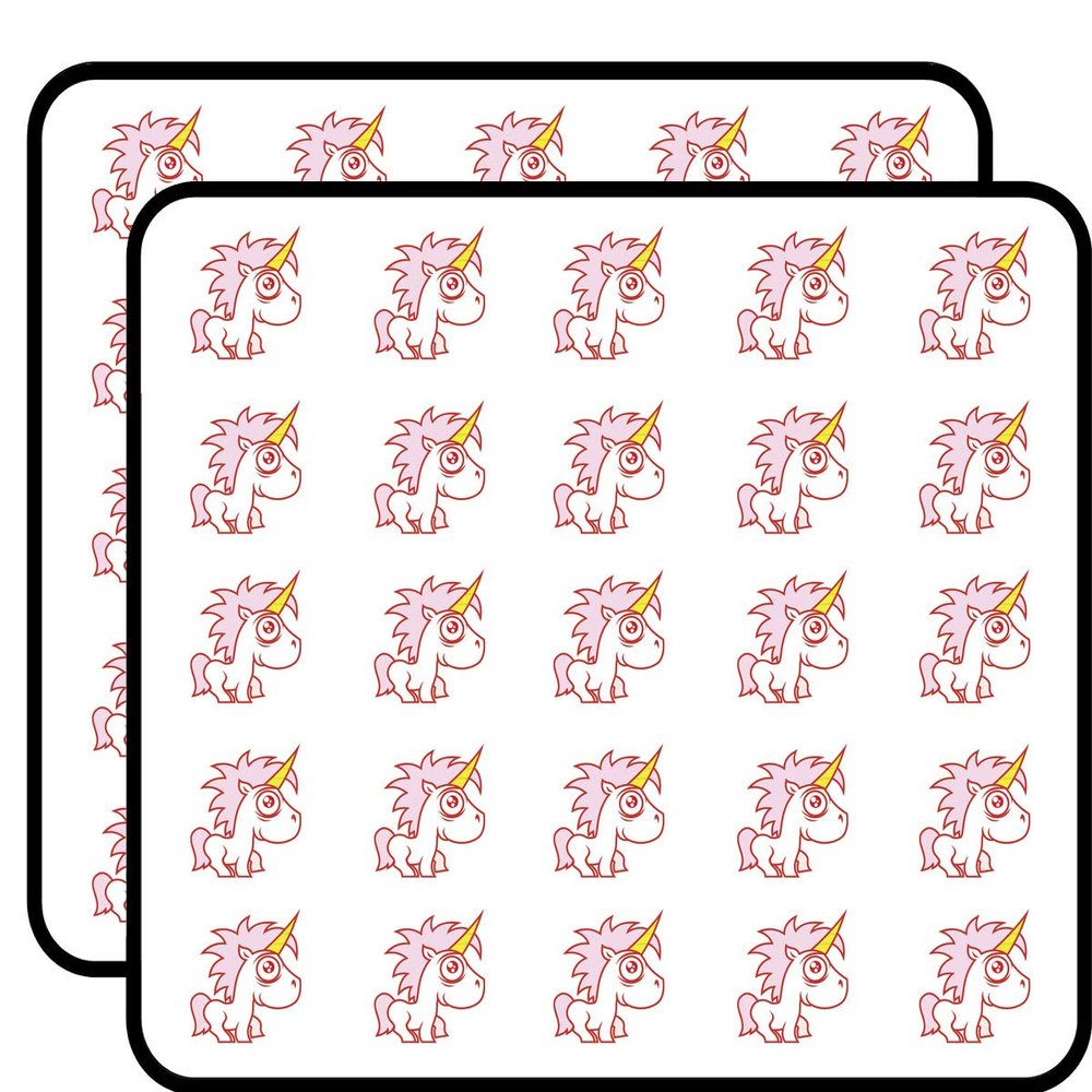 50 PCs Cute Simple Fantasy Horse - Pink Unicorn 1" Stickers Decals Laptop Notebook Phone Waterproof Vinyl Trendy