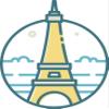 50 PCs Simple Paris Eiffel Tower Icon 1" Stickers Decals Laptop Notebook Phone Waterproof Vinyl Trendy view 2