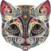 50 PCs Detailed Colorful Floral CAT Black Purple Pink RED Green Blue Orange Yellow Grey 1" Stickers Decals Laptop Notebook Phone Waterproof Vinyl Trendy view 2