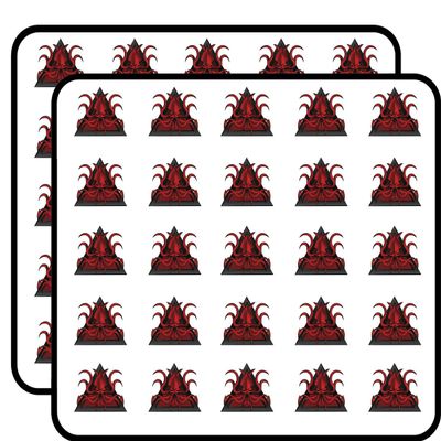50 PCs Creepy Red Squid in Triangle 1" Stickers Decals Laptop Notebook Phone Waterproof Vinyl Trendy