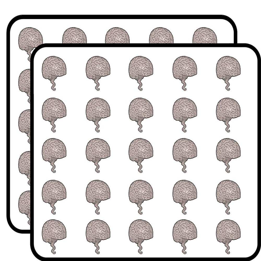 50 PCs Creepy Gray Brown Anatomical Brain 1" Stickers Decals Laptop Notebook Phone Waterproof Vinyl Trendy