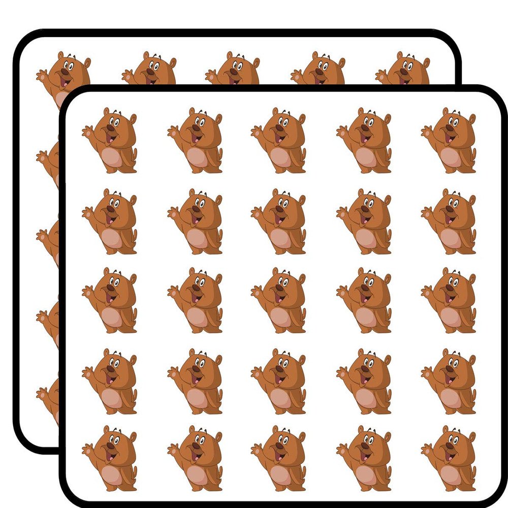 50 PCs Happy Simple Brown Bear Nursery 1" Stickers Decals Laptop Notebook Phone Waterproof Vinyl Trendy