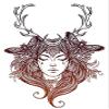 50 PCs Pretty Wilderness Forest Moon Goddess with Antlers #2 1" Stickers Decals Laptop Notebook Phone Waterproof Vinyl Trendy view 2