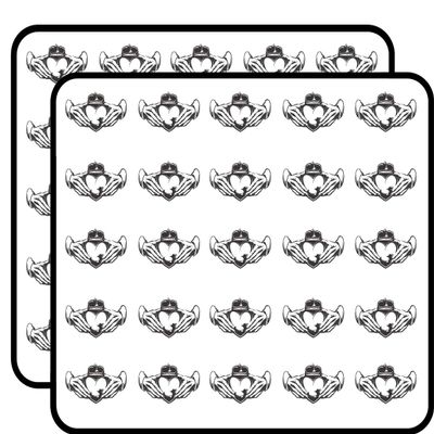 50 PCs Claddagh Two Hands Holding Heart with Crown Icon 1" Stickers Decals Laptop Notebook Phone Waterproof Vinyl Trendy