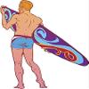 50 PCs Sun Burnt Surfer Guy with Surf Board 1" Stickers Decals Laptop Notebook Phone Waterproof Vinyl Trendy view 2