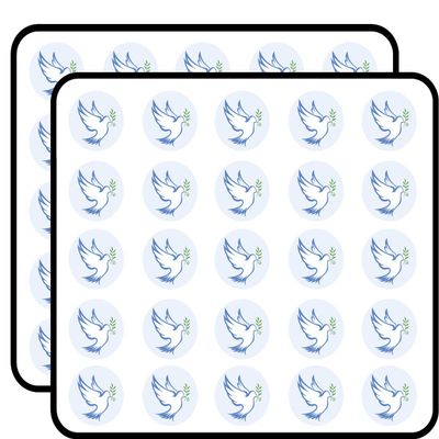 50 PCs Pretty Flying White Peace Dove with Leaves Icon 1" Stickers Decals Laptop Notebook Phone Waterproof Vinyl Trendy
