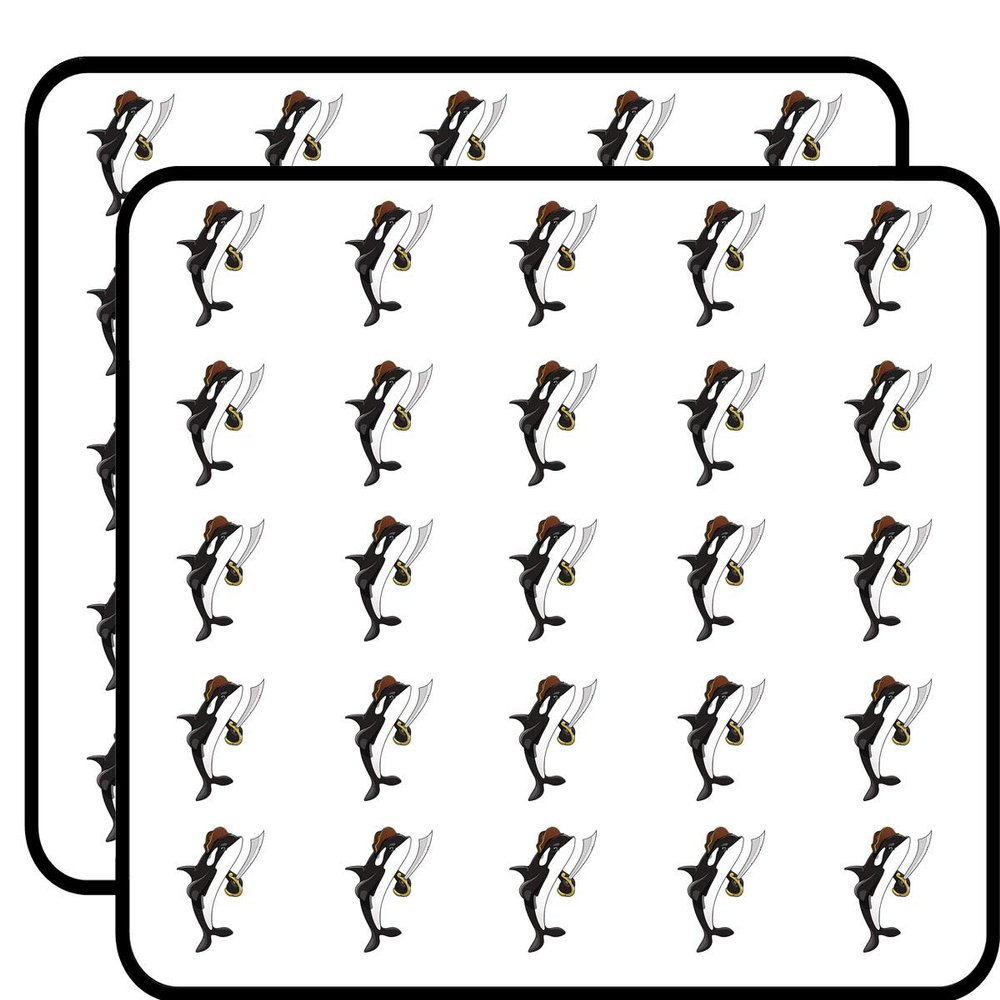 50 PCs Simple Angry Pirate Killer Whale Orca 1" Stickers Decals Laptop Notebook Phone Waterproof Vinyl Trendy