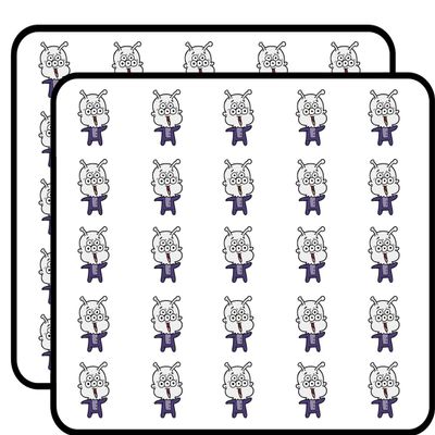 50 PCs Cute Happy 5 Eye Kid Alien in Pajamas 1" Stickers Decals Laptop Notebook Phone Waterproof Vinyl Trendy