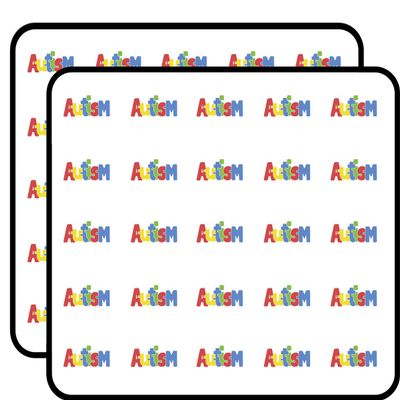 50 PCs Autism in Puzzle Piece Letters 1" Stickers Decals Laptop Notebook Phone Waterproof Vinyl Trendy